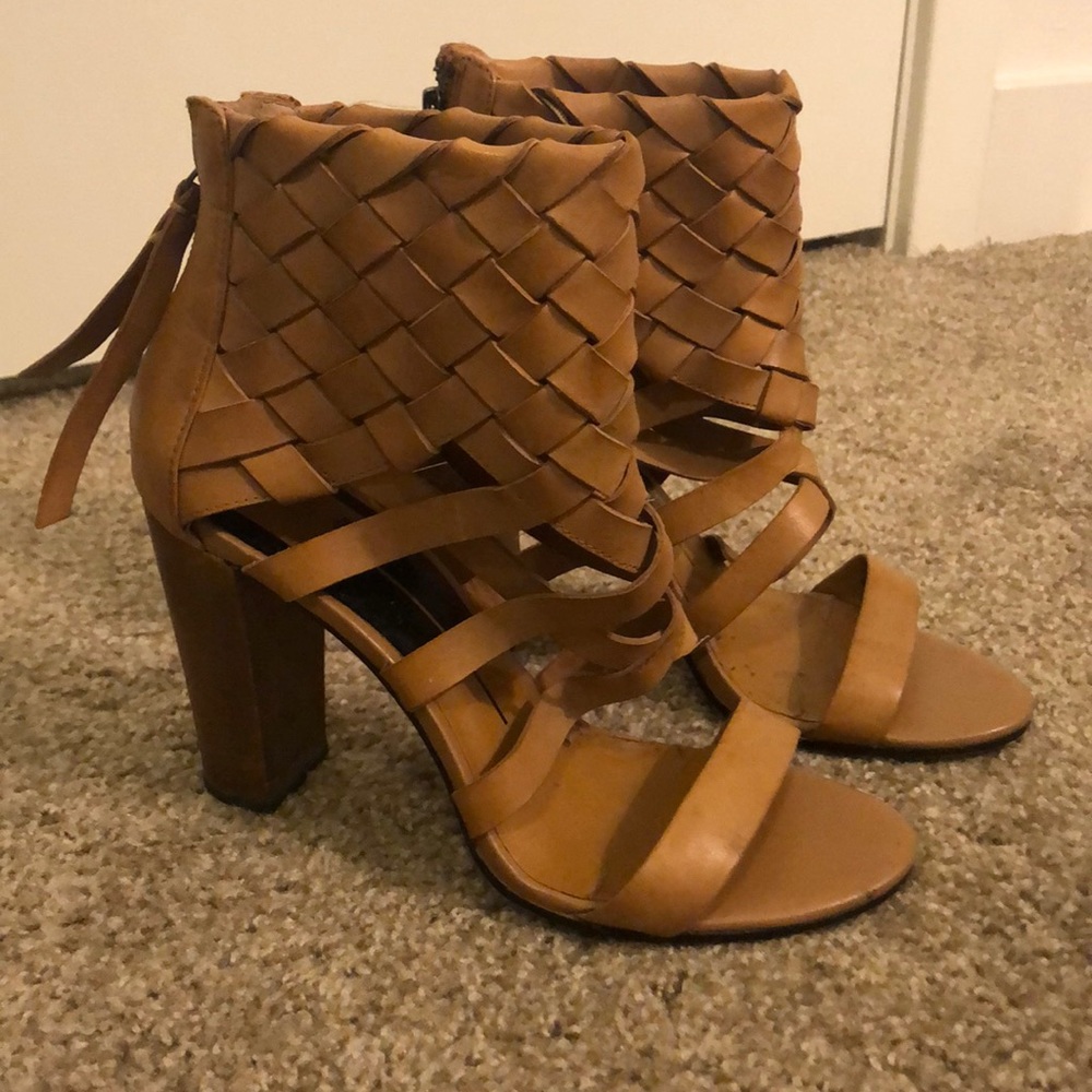Dolce Vita Strappy Brown Leather Heeled Sandals